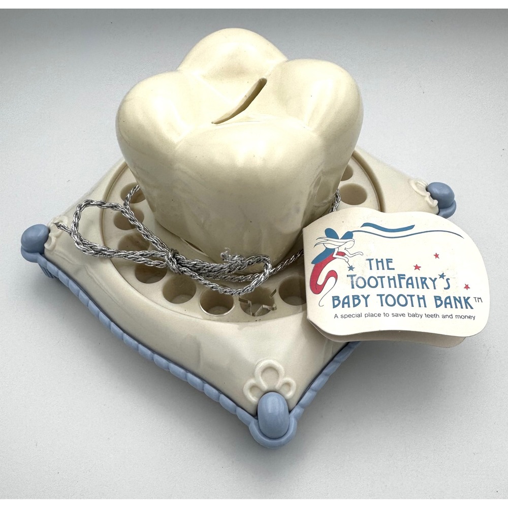 Vintage 1990 The Toothfairy's Baby Tooth Bank Ceramic Keepsake New With Tags NWT